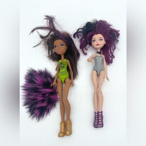 Monster High Clawdeen Wolf Cheerleader & Ever After Raven Doll